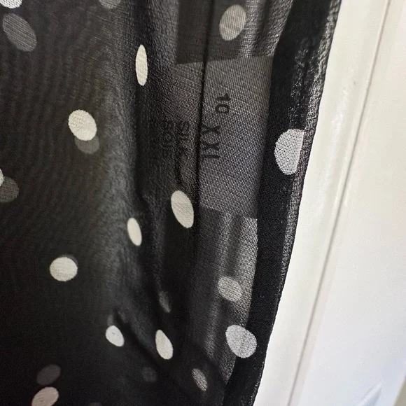 Rosamosario 100% Silk Georgette Polka Dot Lounge Set French Lace Luxury Lounge - Picture 12 of 17